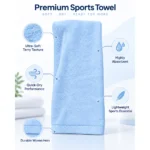 Custom Light Blue Terry Sports Towel