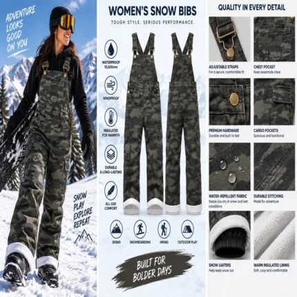 Custom Camouflage Snow Bib