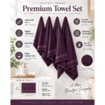Custom Deep Plum Cotton Towel Set