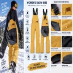 Custom Drop-Seat Mustard Snow Bib
