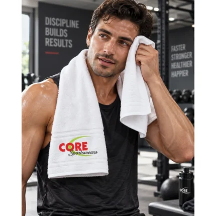 Custom Embroidered White Sports Towel
