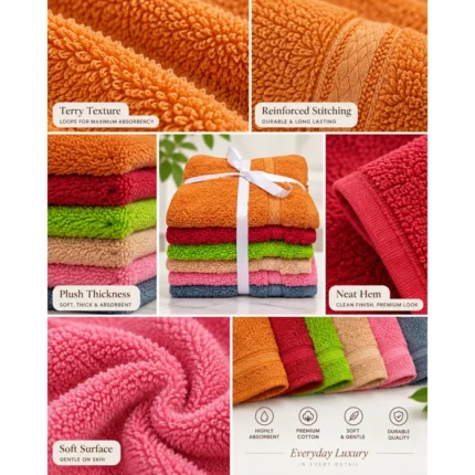 Custom Multicolor Cotton Terry Towel Set