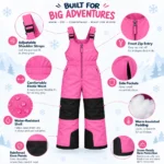Custom Kids Pink Insulated Snow Bib