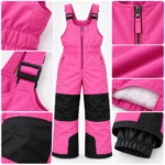 Custom Kids Pink Insulated Snow Bib