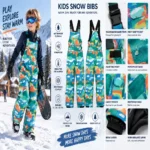 Custom Kids Print Insulated Snow Bib