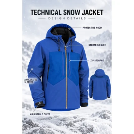 Custom Men Royal Blue Softshell Snowboard Jacket