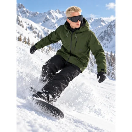 Custom Olive Green Softshell Ski & Snowboard Jacket
