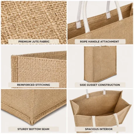 Custom Natural Jute Shopping Tote Bag