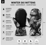 Custom Snow Protection PU Leather palm Gloves