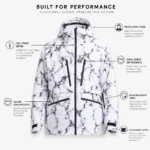 Custom Marble Print Snow Jacket