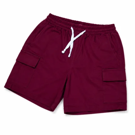 Premium Maroon Utility Cargo Shorts
