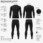 Custom Men Black Base Layer Set