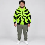 Custom CORE Neon Wave Graphic Hoodie Pullover