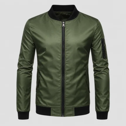 Custom Men Olive Green Windbreaker