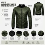 Custom Men Olive Green Windbreaker
