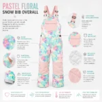 Custom Pastel Floral Snow Bib