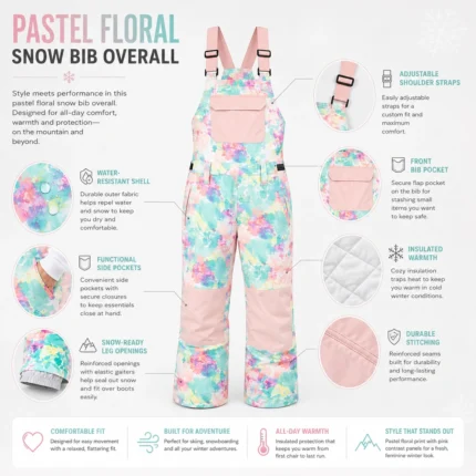 Custom Pastel Floral Snow Bib