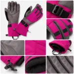Long Gauntlet Cuff Winter Ski Leather gloves