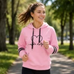Custom Women Hoodie with Sleeve Stripes