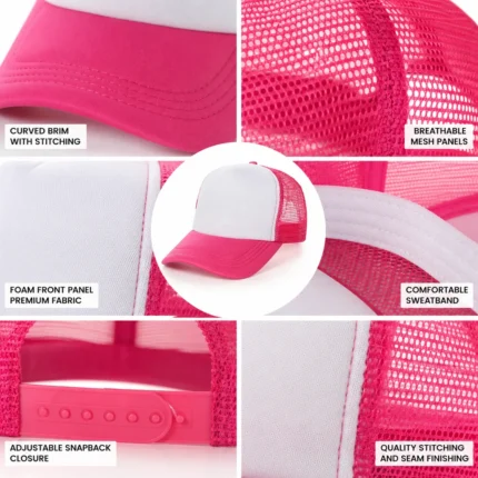 Custom Pink and White Trucker Cap