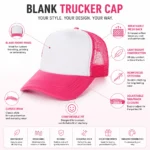Custom Pink and White Trucker Cap