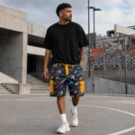 Men All-Over Print Cargo Shorts
