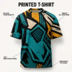 Custom Geometric Print Streetwear T-Shirt