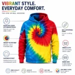 Custom Rainbow Tie-Dye Hoodie