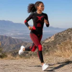 Custom Women Red & Black Seamless Base Layer Set