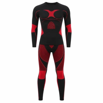 Custom Women Red & Black Seamless Base Layer Set