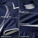 Custom Dark Navy Rugby Uniform Set