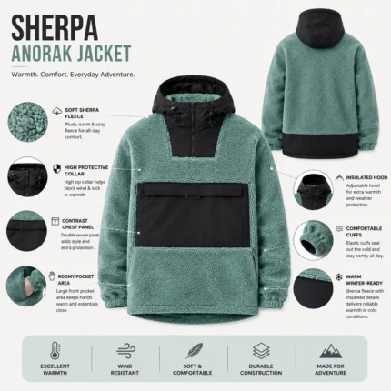 Custom Men Sherpa Fleece Jacket