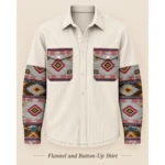 Custom Printed Pocket & Sleeves Button-Up Shirt