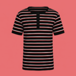 Custom Men Striped Cotton Henley T-Shirt