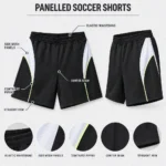 Custom Panelled Soccer Shorts with Piping