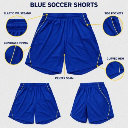 Custom Soccer Shorts with Contrast Piping