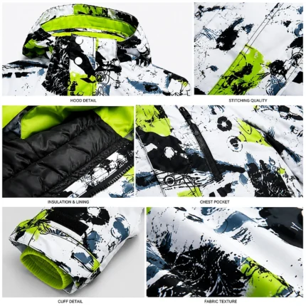 Custom Neon Graffiti Pro Ski & Snowboard Jacket