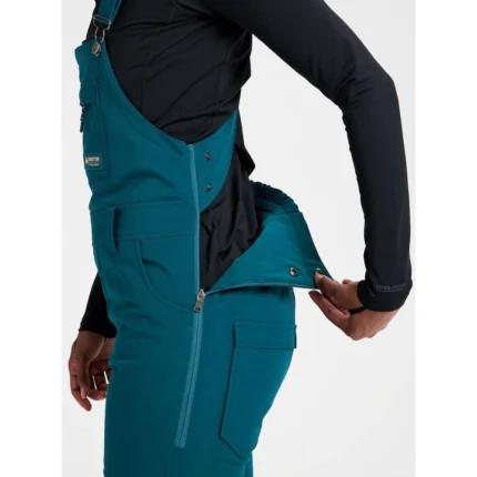 Custom Teal Drop-Seat Snow Bib