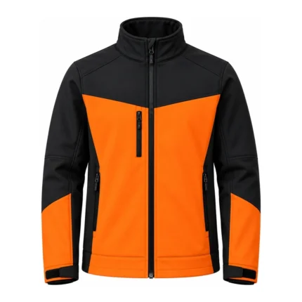 Custom Orange and Black Softshell Jacket