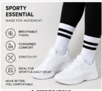 Custom White Double Stripe Crew Socks