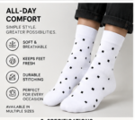 Custom White Square Dot Cotton Crew Socks