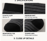 Custom Charcoal Grey Striped Crew Socks