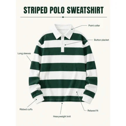 Custom Striped Rugby Sweatshirt