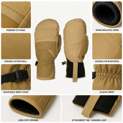 Custom Insulated Snow Blocking Cuff Gloves