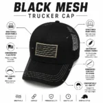Custom American Flag Embroidered Trucker Cap