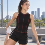 Custom Black Contrast Stitch Tank Top