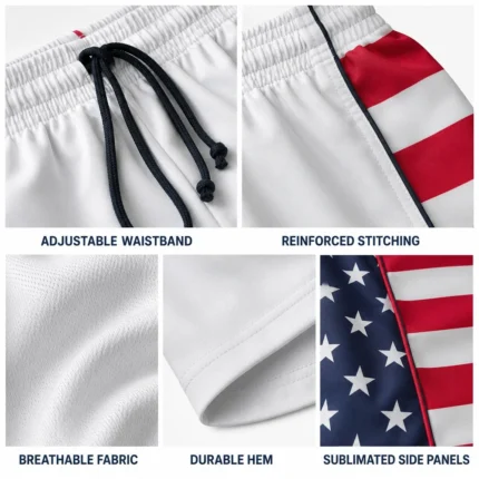Custom USA Flag Rugby Shorts