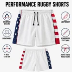 Custom USA Flag Rugby Shorts