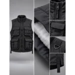 Custom Black Padded Technical Snow Vest