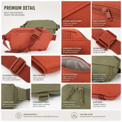 Custom Multi-Pocket Sports Waist Bag